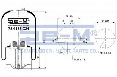 SEM LASTIK 724183c24 -  Кожух пневматической рессоры